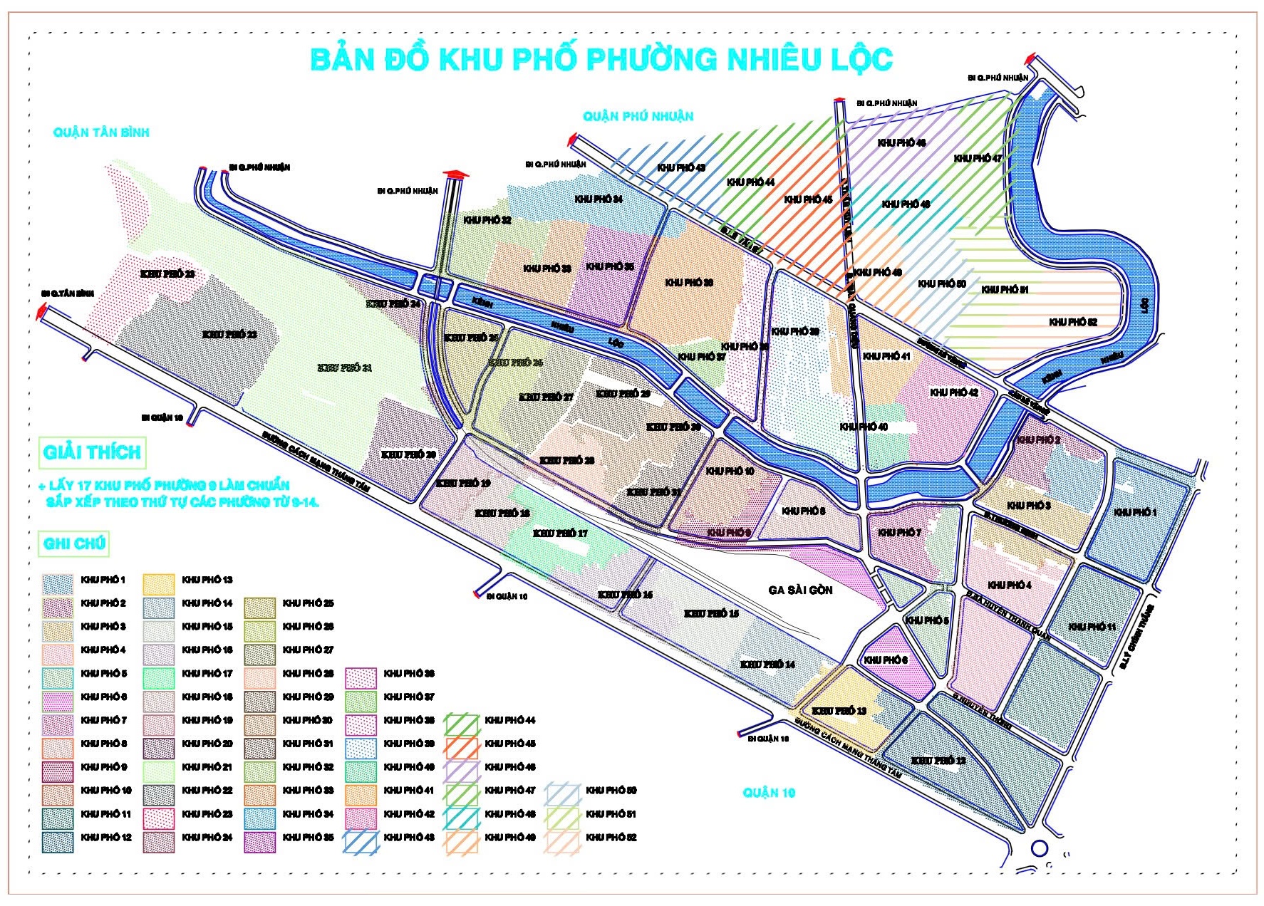 Phương án tổng thể đổi tên khu phố tại phường Nhiêu Lộc